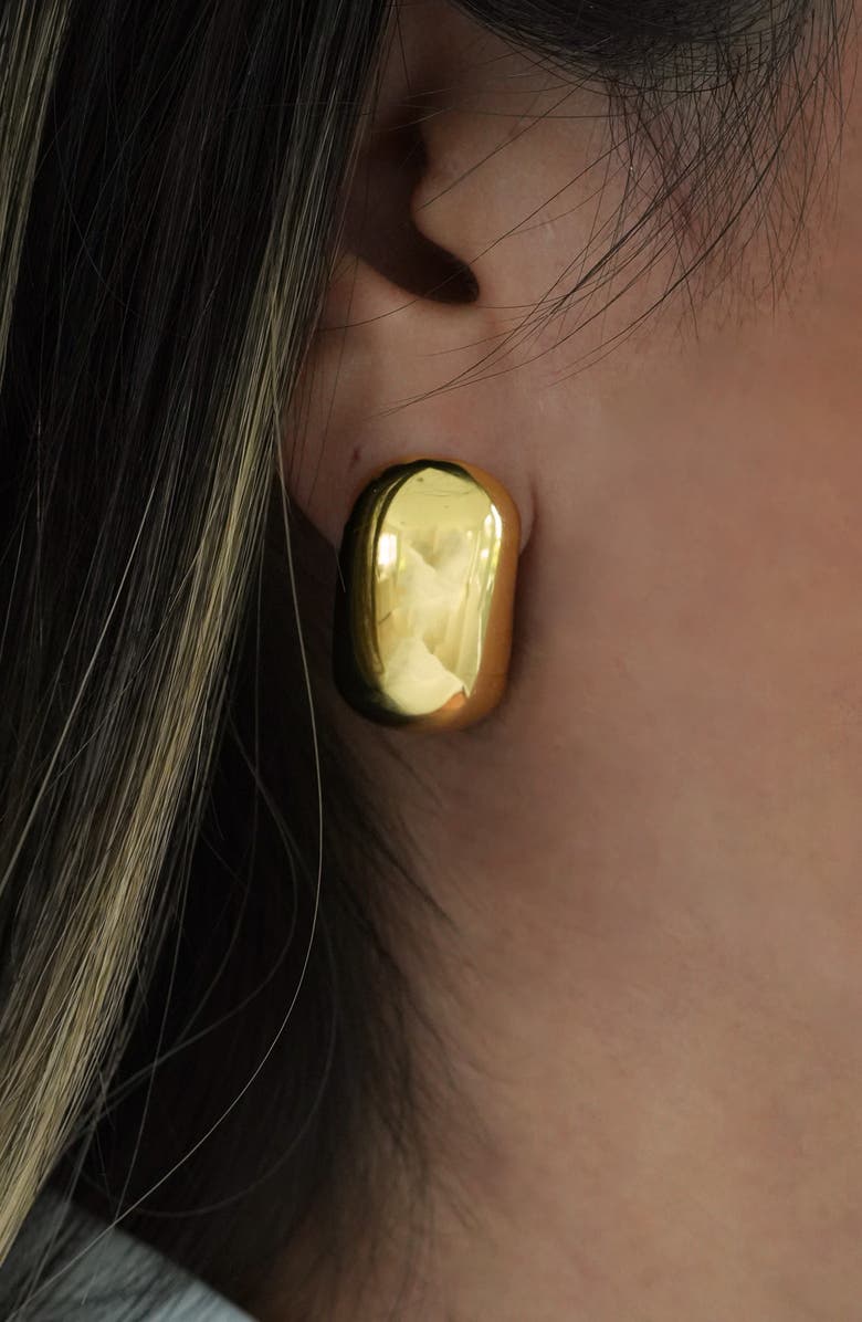 Argento Vivo Sterling Silver Chunky Rectangular Stud Earrings, Alternate, color, Gold