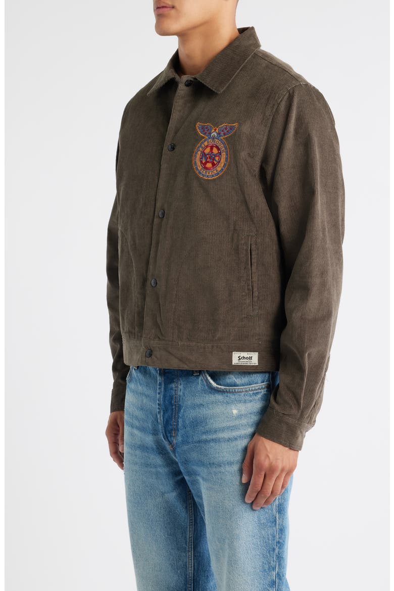 Empire State Cotton Corduroy Trucker Jacket, Alternate, color, OLIVE