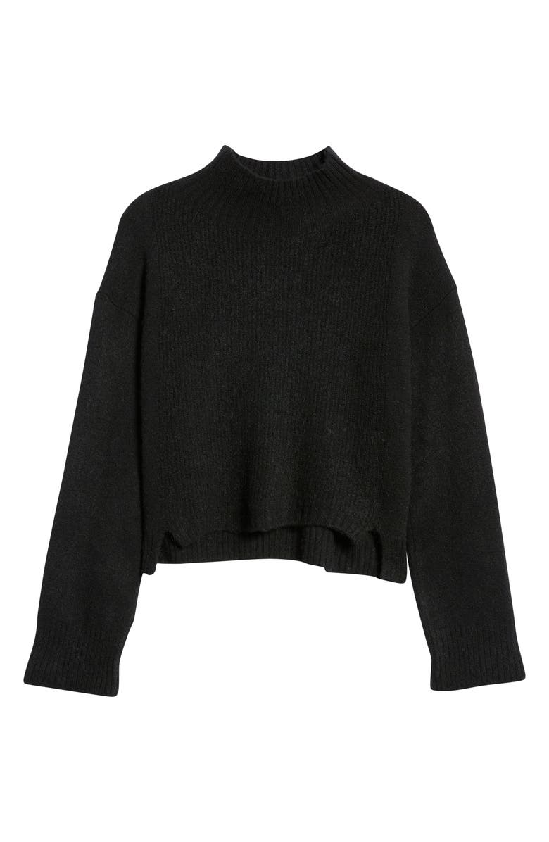 Topshop Mock Neck Crop Sweater, Alternate, color,