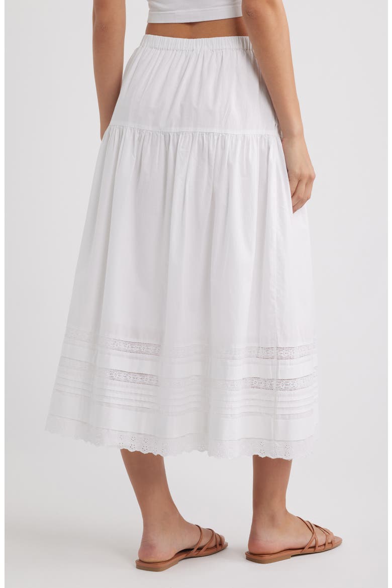 Pintucked Midi Skirt, Alternate, color, WHITE
