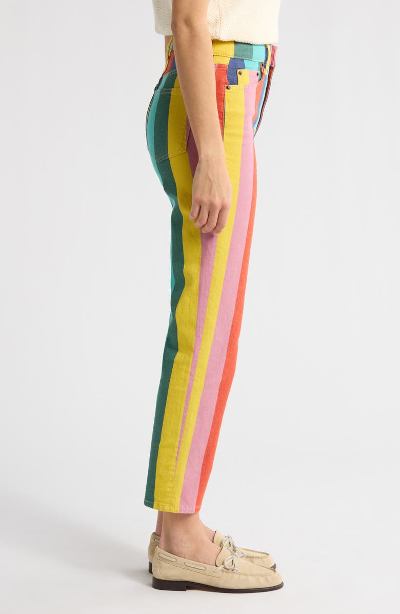 Boden High Waist Stripe Stretch Jeans, Alternate, color, 