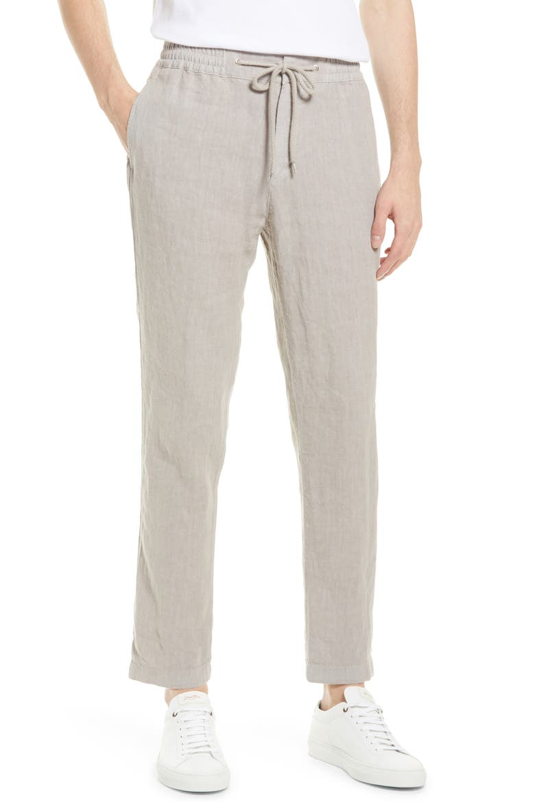 Seb Men"s Linen Drawstring Pants, Main, color, GREY