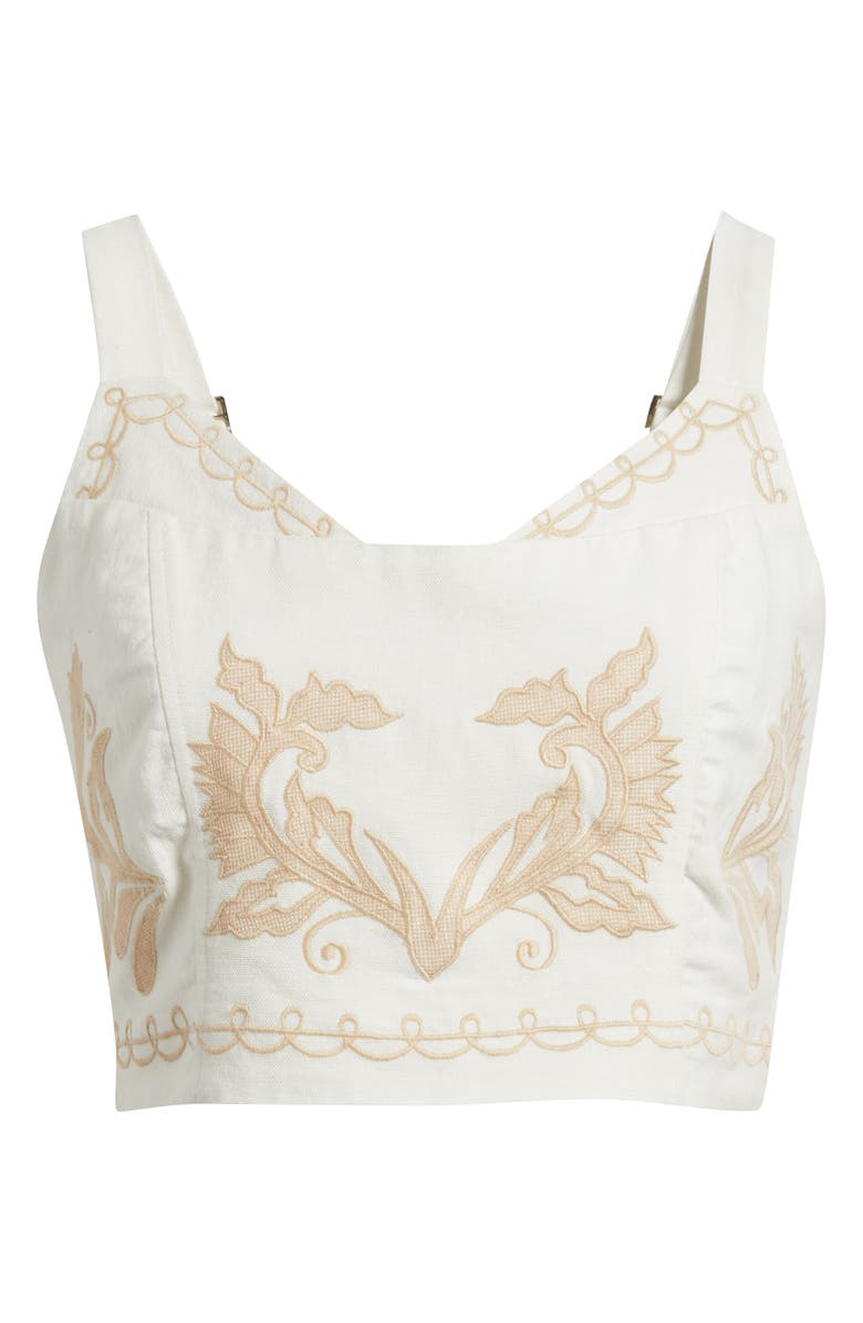 CIEBON Lyra Embroidered Cotton Crop Top, Main, color, 