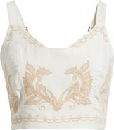 CIEBON Lyra Embroidered Cotton Crop Top