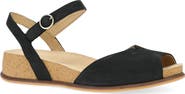 Dansko Cass Ankle Strap Peep Toe Wedge Sandal