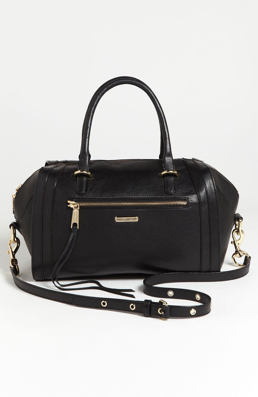 'Darcy' Leather Satchel (Nordstrom Exclusive), Alternate, color, BLACK