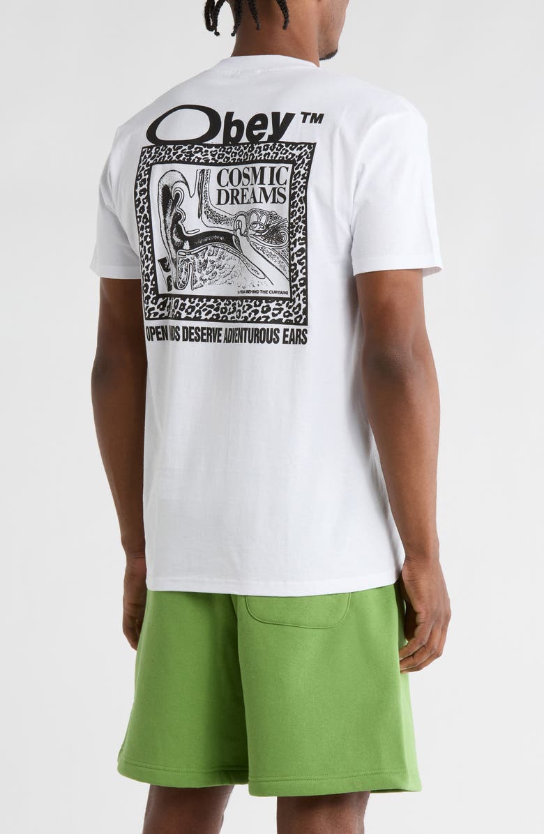 Obey Cosmic Dreams Graphic T-Shirt, Alternate, color, White