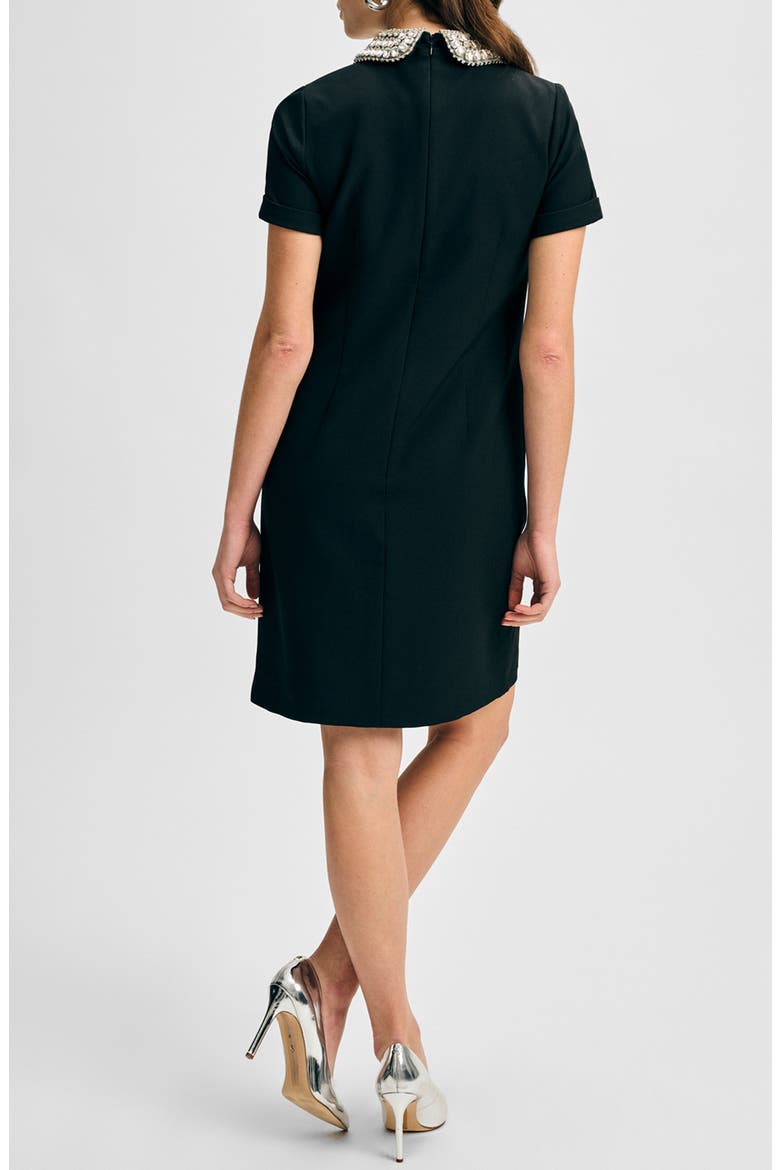 Cady Jewel Collar Shift Dress, Alternate, color, BLACK