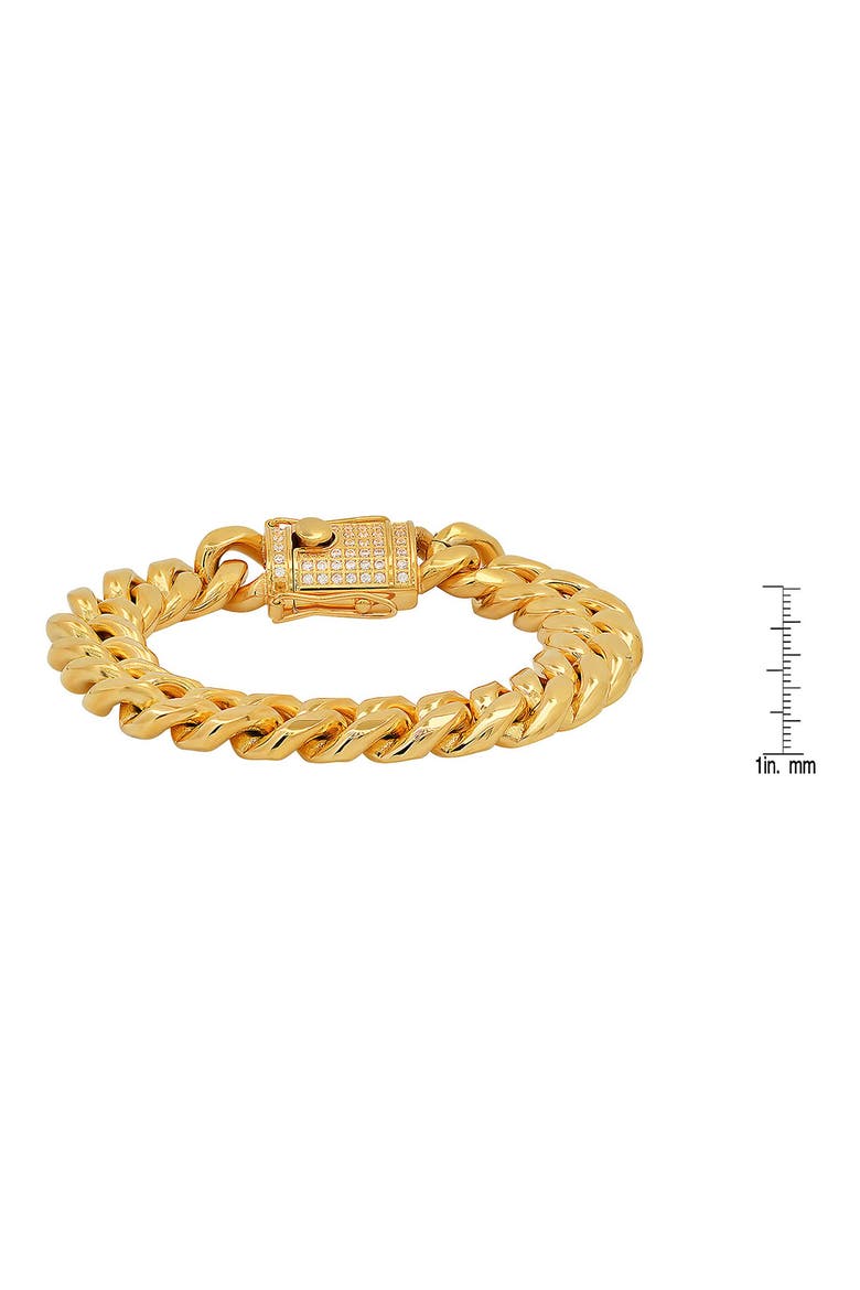 Men's 18k Gold Plated Curb Chain Bracelet, Alternate, color, GOLD