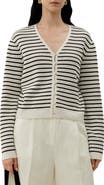 Lilysilk Toscana Striped Pointelle Cardigan