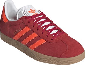 Adidas Gazelle Shoes Women s Red Solar Orange Off White 10