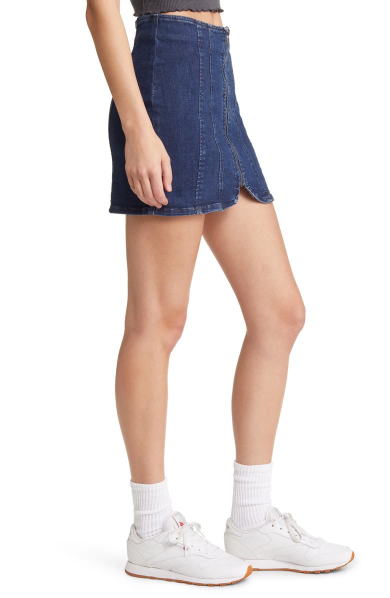 Free People Layla Denim Miniskirt, Alternate, color,