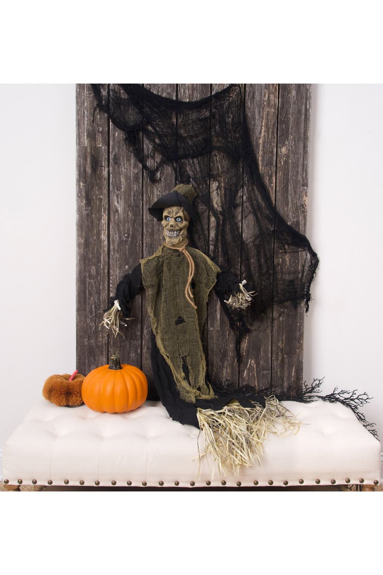 Hanging Scarecrow Halloween Figurine 43", Alternate, color, Brown