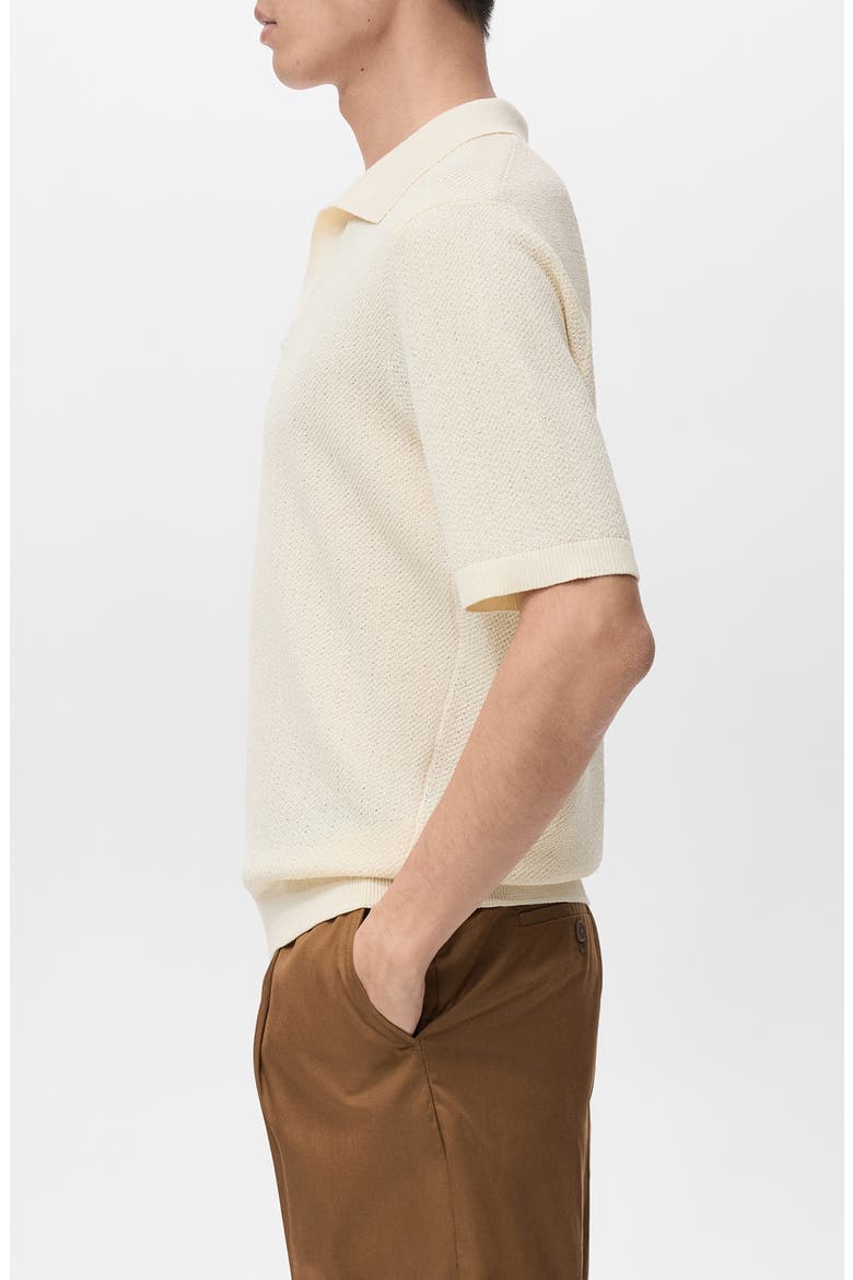 Structured Knit Polo, Alternate, color, ECRU