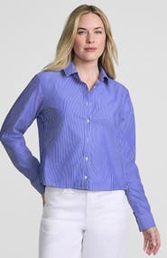 Lands' End No Iron Boxy Cropped Shirt