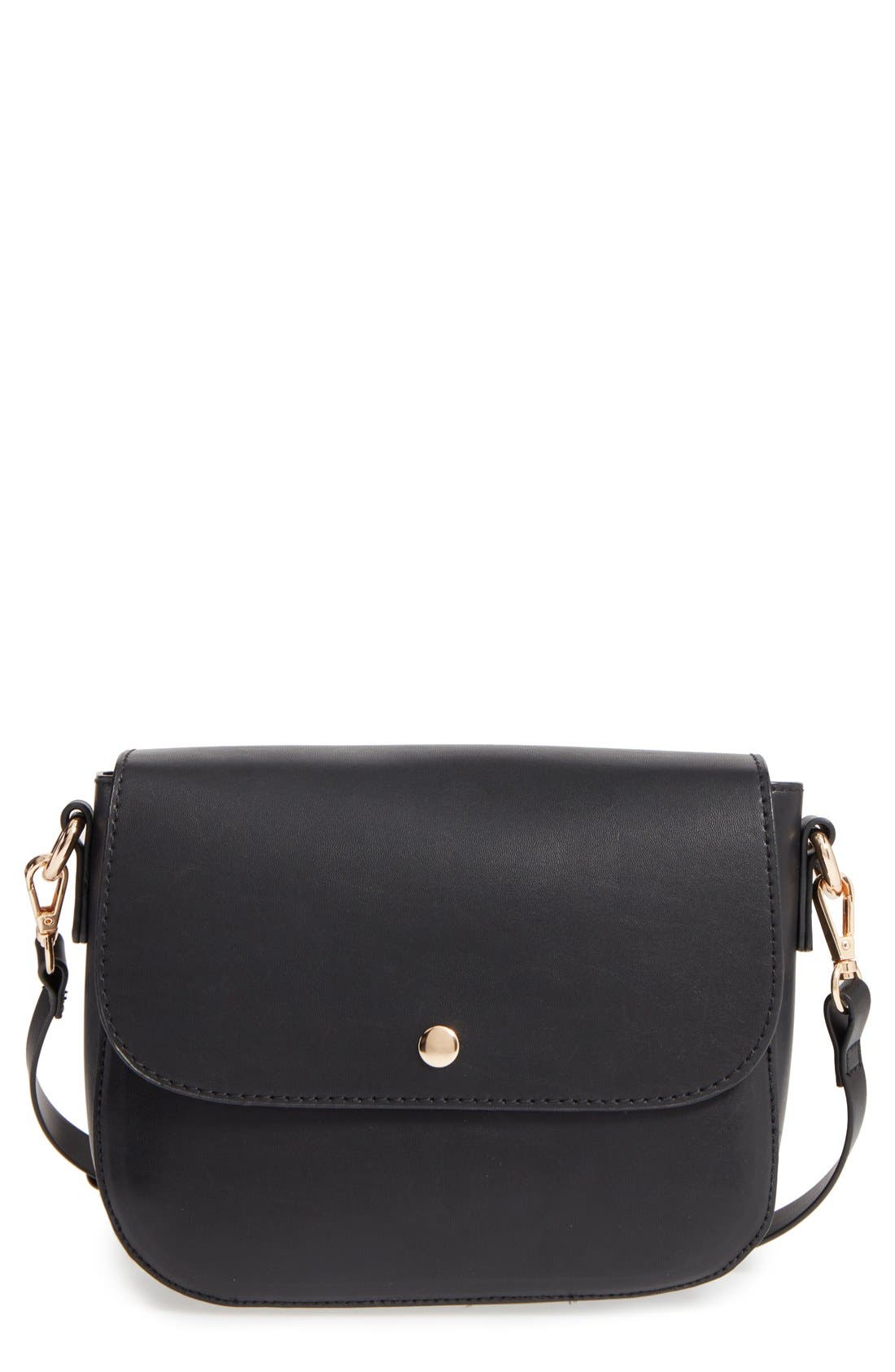 BP. Minimal Faux Leather Crossbody Bag, Main, color, 