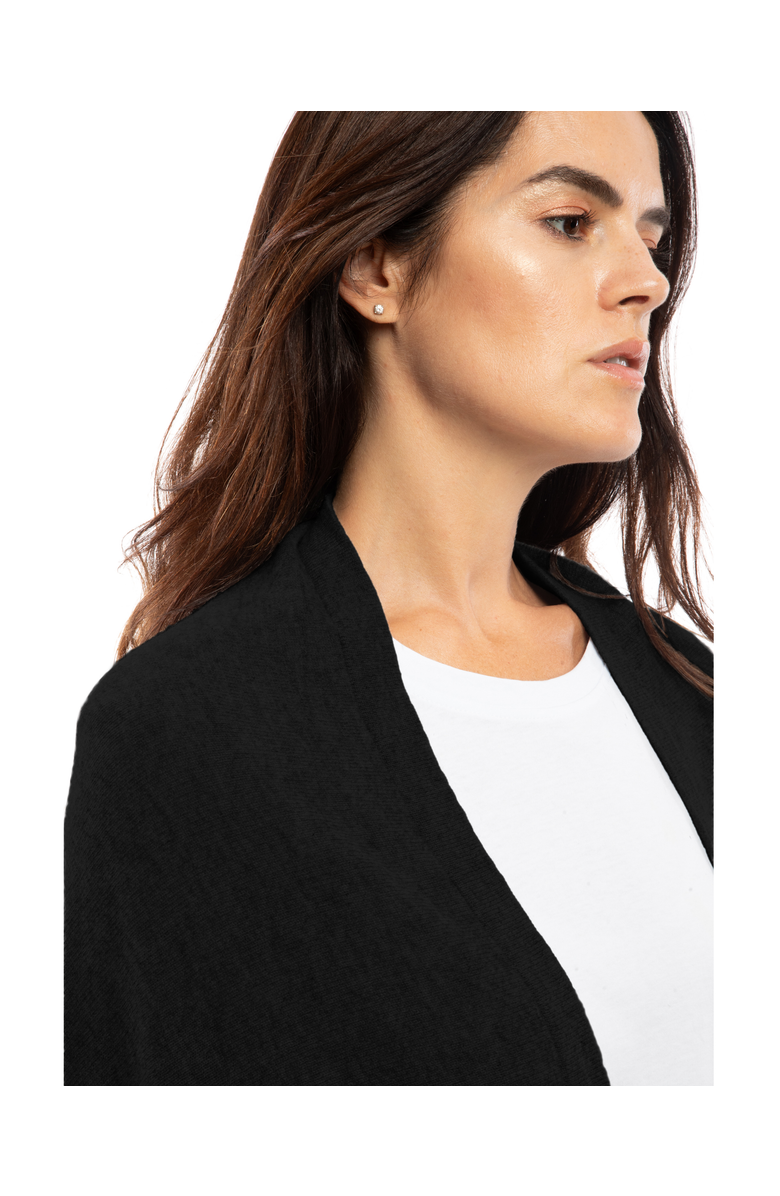 Monticelli Cashmere Pure Cashmere Fringe Wrap, Alternate, color, Black