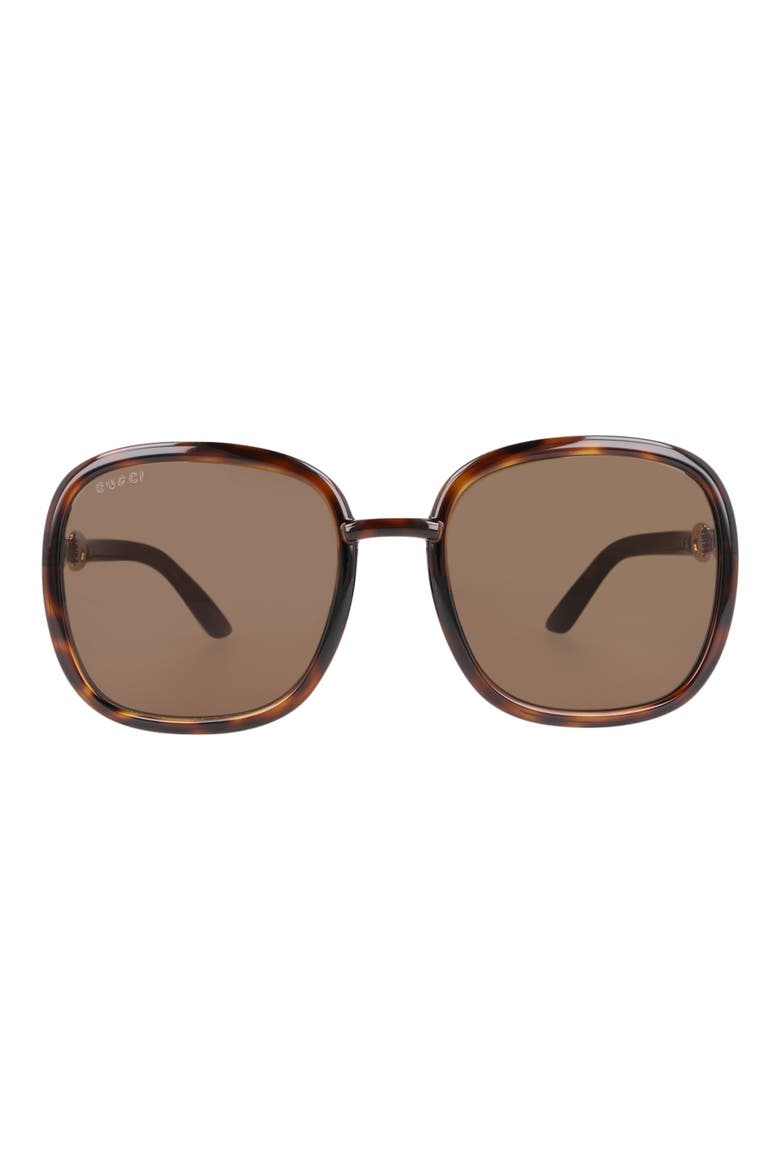 57mm Square Sunglasses, Main, color, HAVANA HAVANA BROWN
