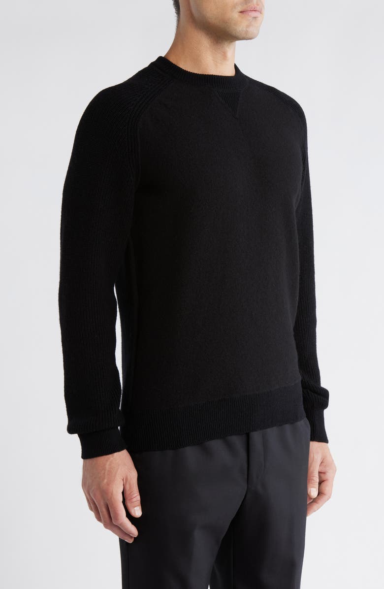 BOSS Hero Wool Crewneck Sweater, Alternate, color, Black