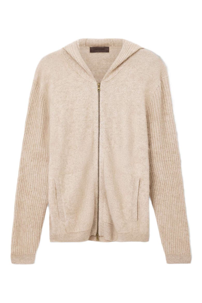 Catherine Cashmere Zip Hoodie, Alternate, color, TERRA BROWN