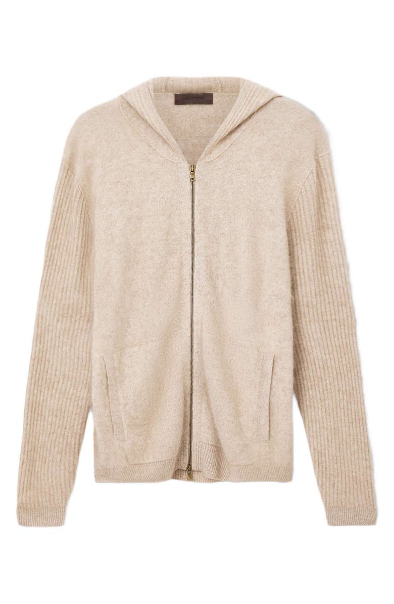 John Varvatos Catherine Cashmere Zip Hoodie, Alternate, color, Terra Brown