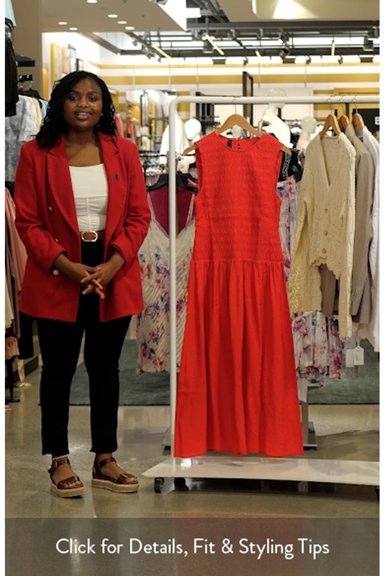Maya Shirred Sleeveless Flare Midi Dress video