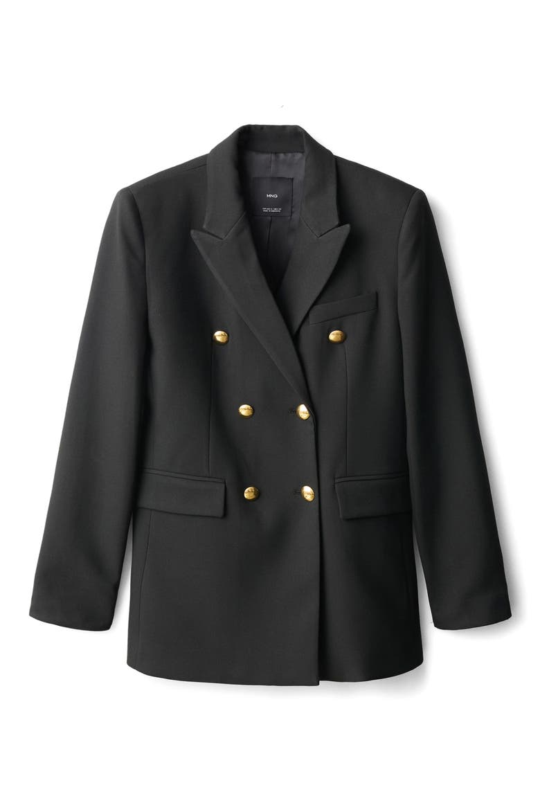 Farah Double Breasted Blazer, Alternate, color, BLACK