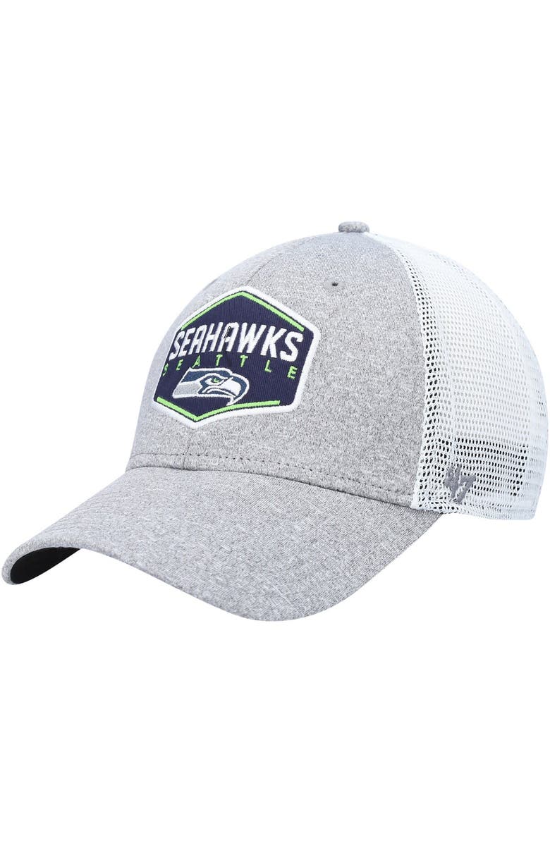 '47 Men's '47 Gray/White Seattle Seahawks Hitch Contender Flex Hat, Alternate, color,
