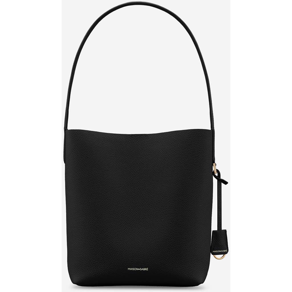 Maison De Sabre Maison De Sabré Leather Bucket Soft Tote In Rouge Noir