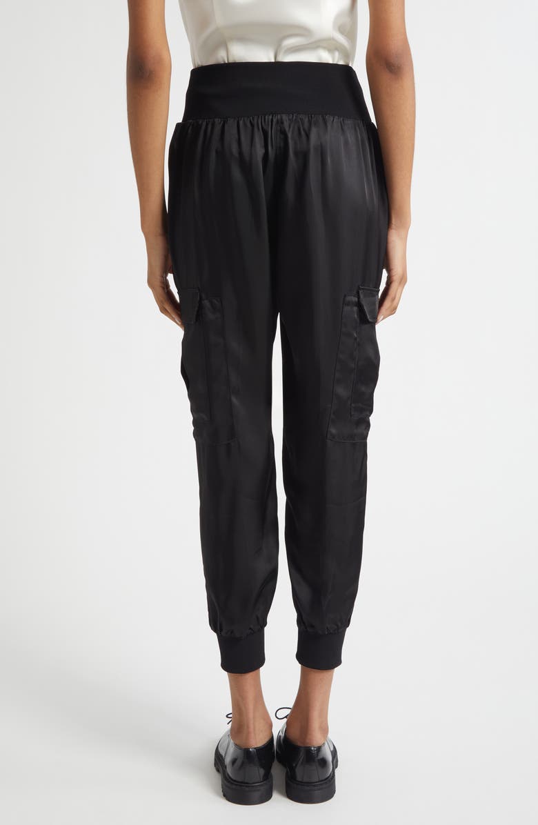 Cinq à Sept Giles Cupro Crop Cargo Joggers, Alternate, color, Blk