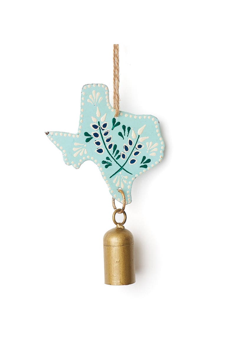 Matr Boomie Texas Bluebonnet Wind Chime - Hand-painted State Flower, Main, color, Brown