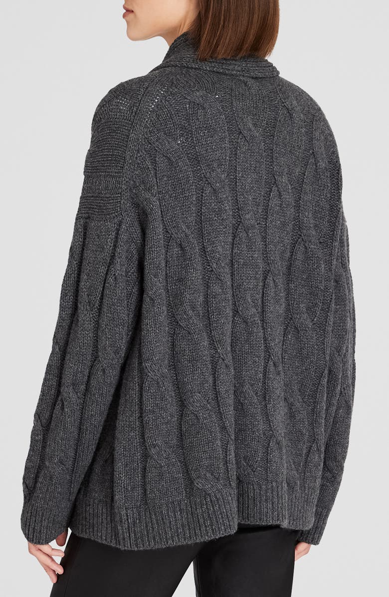 Club Monaco Cable Cashmere Open Front Cardigan, Alternate, color,