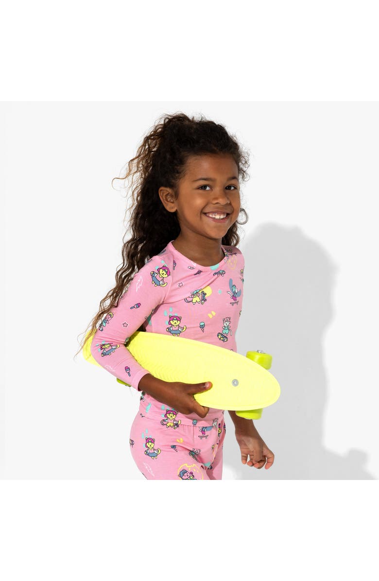 Bellabu Bear Kids' Skater Kitty Set of 2 Piece Pajamas, Alternate, color, Skater Kitty