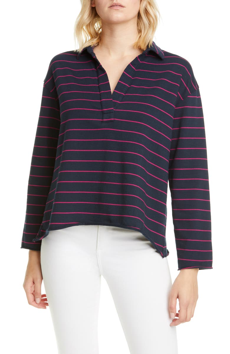 Frank & Eileen Stripe V-Neck Top, Main, color, 