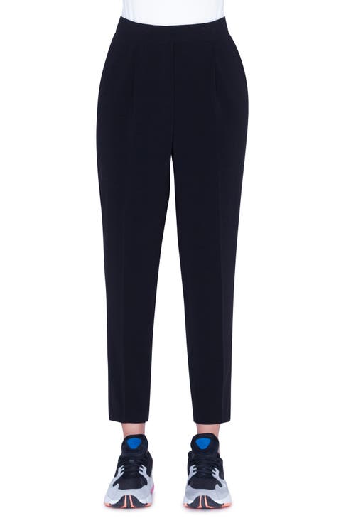 Maiko Pleated Crepe Ankle Pants
