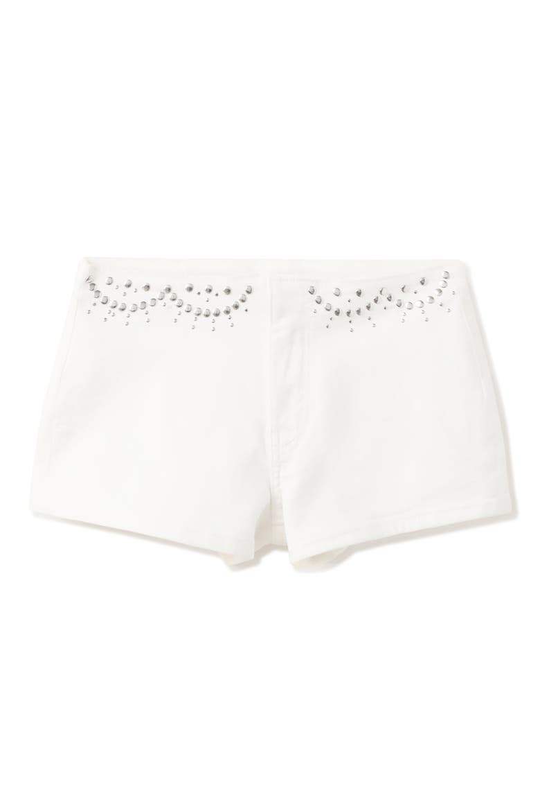 Kids' Studded Denim Shorts, Main, color, OFF WHITE