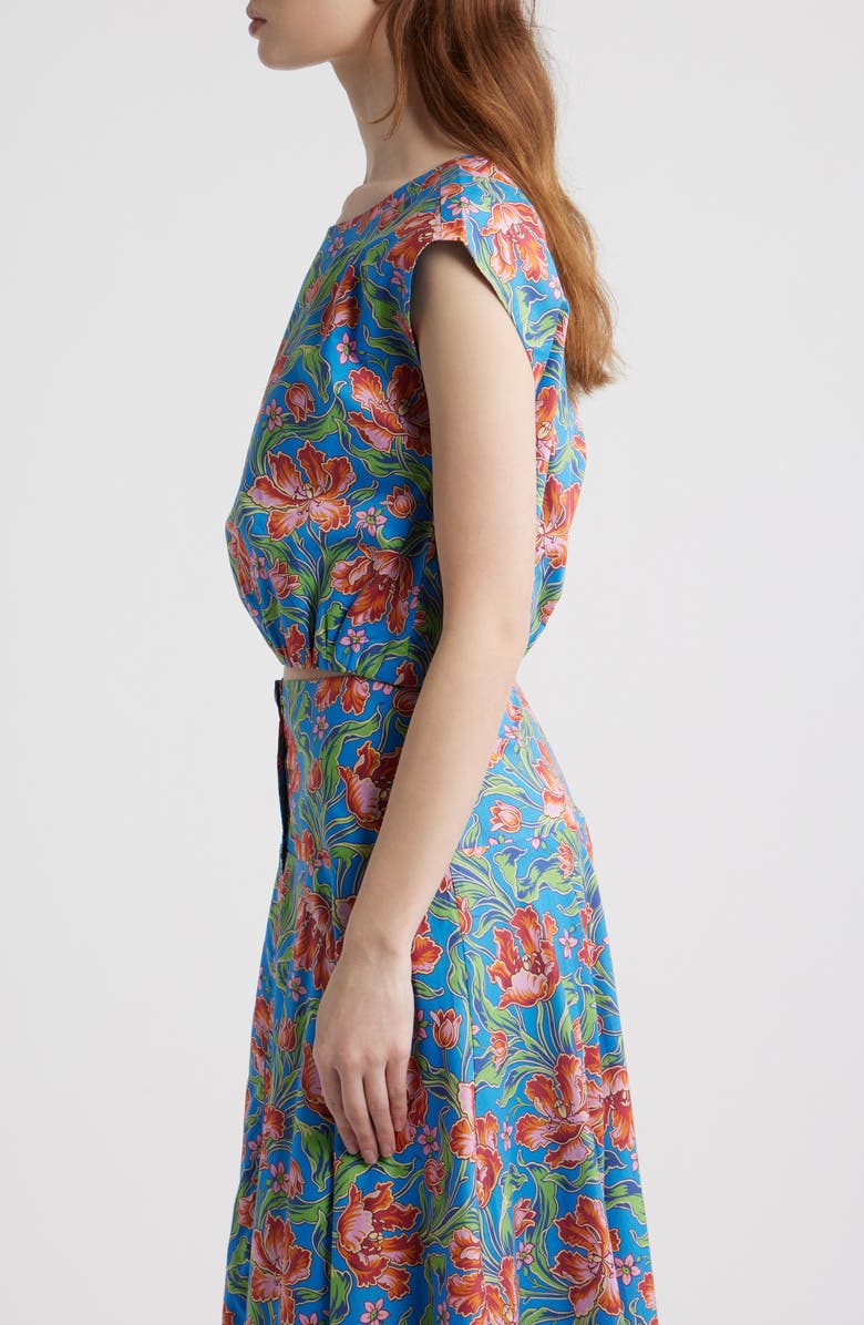 LOVE THE LABEL Cambrie Floral Print Sleeveless Shirt, Alternate, color, Archive Tulip Liberty Print