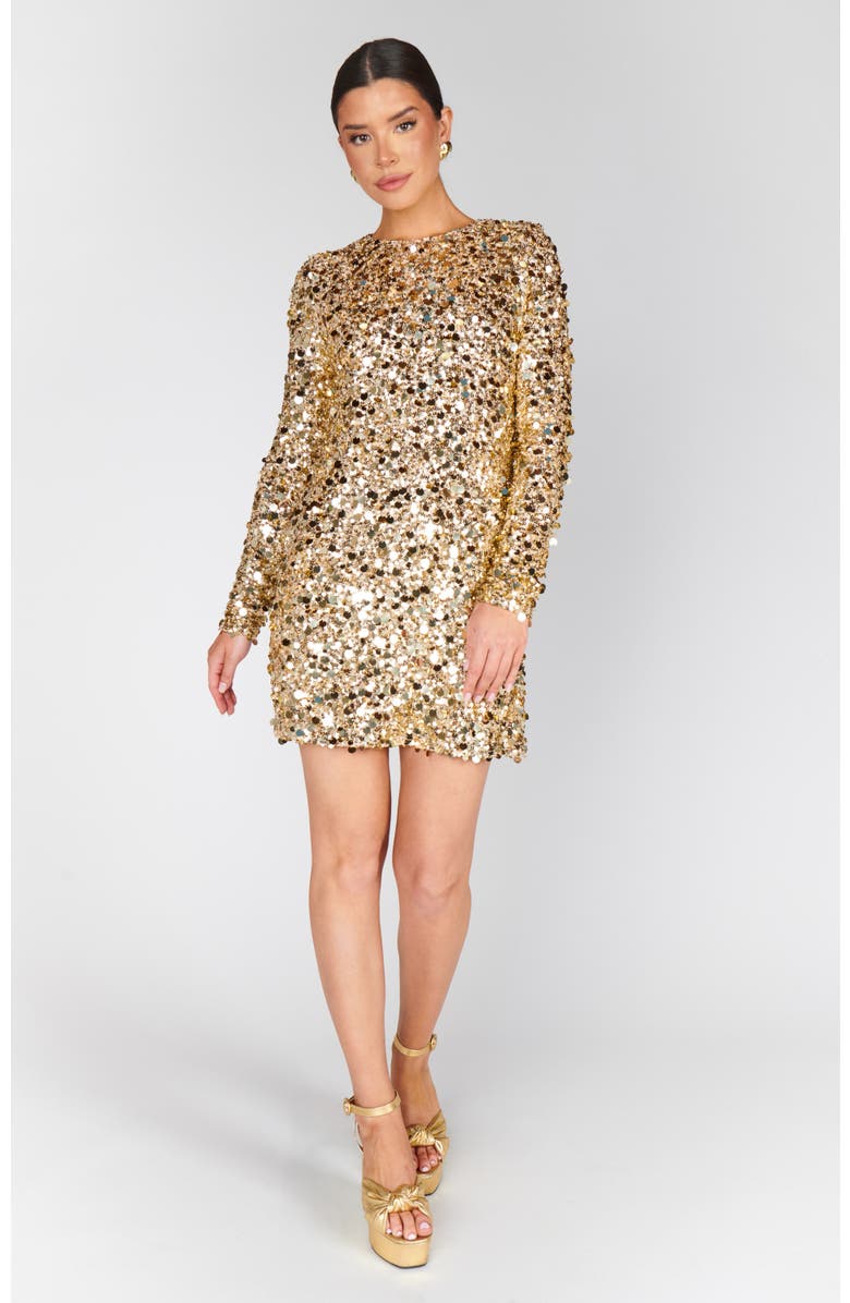 Show Me Your Mumu Maddison Mini Dress, Main, color, Gold Metallic Sequins
