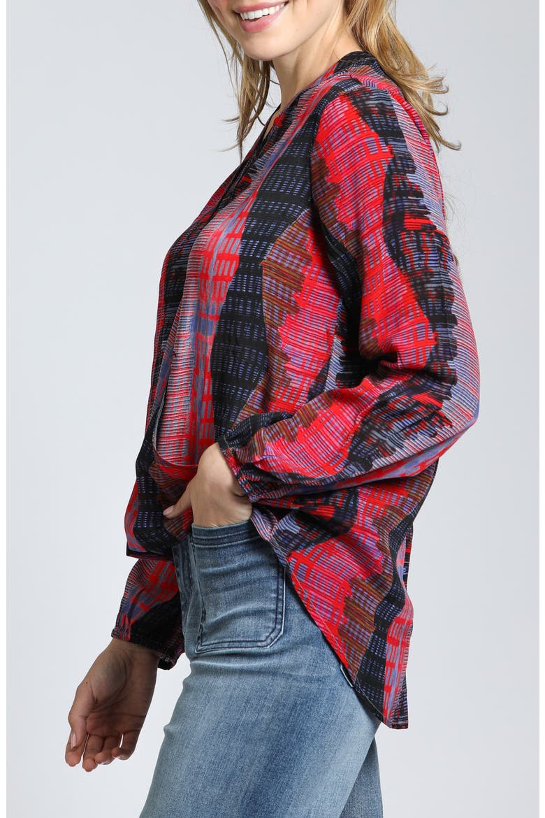 Printed Top, Alternate, color, RED MULTI