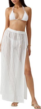 Melissa Odabash Mendi Embroidered Lace Cover-Up Skirt