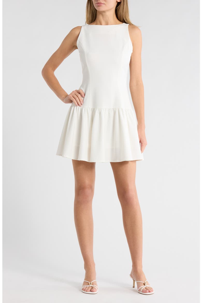 Bina Drop Waist Minidress, Main, color, WHITE