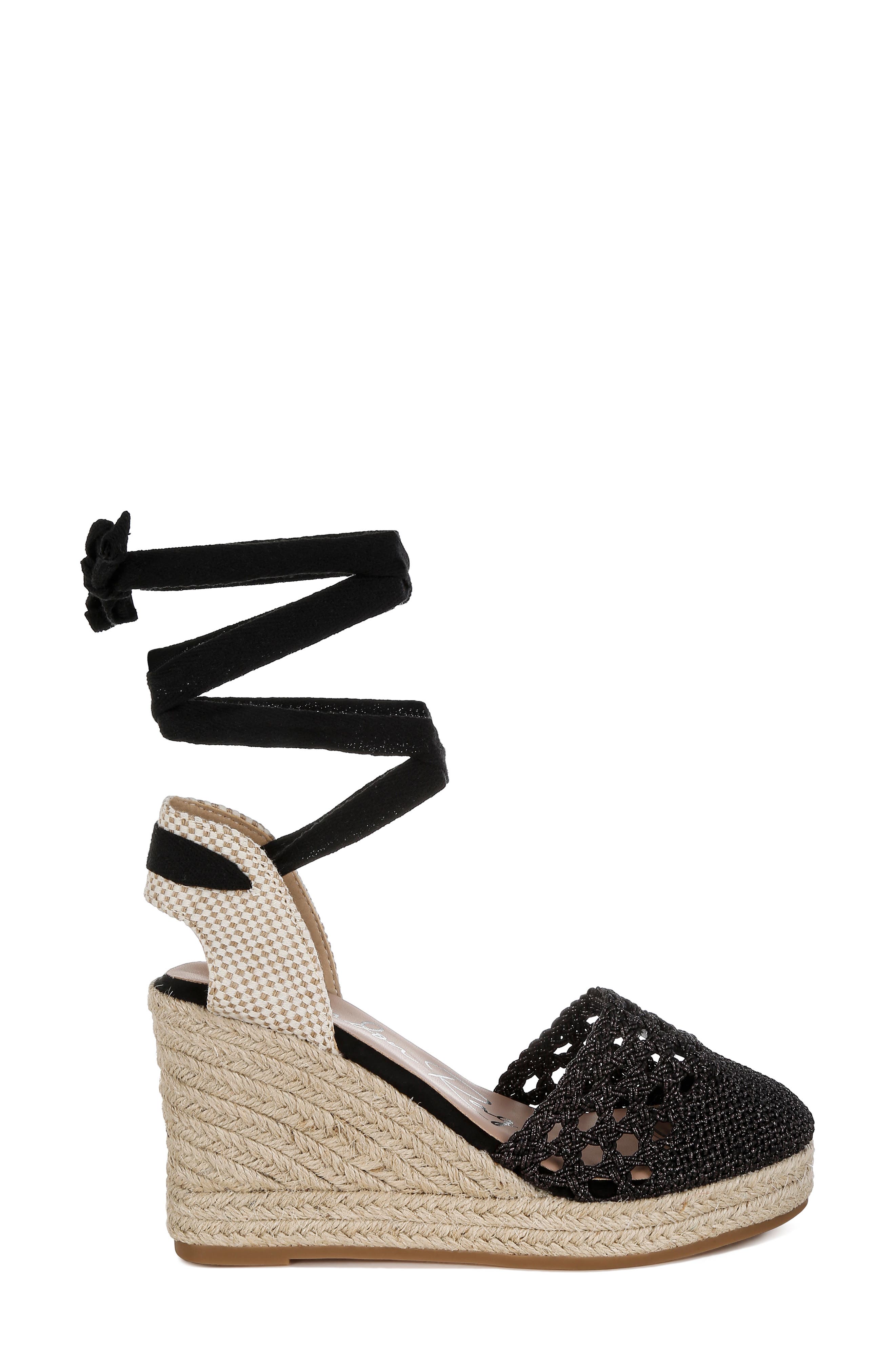 LONDON RAG Sea Breeze Espadrille Platform Wedge Pump, Alternate, color, Black