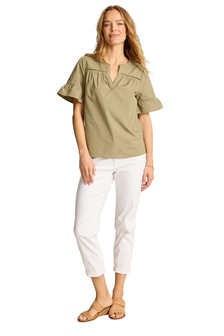 Oceana Isle Flutter Sleeve Top, Alternate, color, SEA CLAY