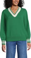 Lands' End Drifter Set in Sleeve Vneck Sweater