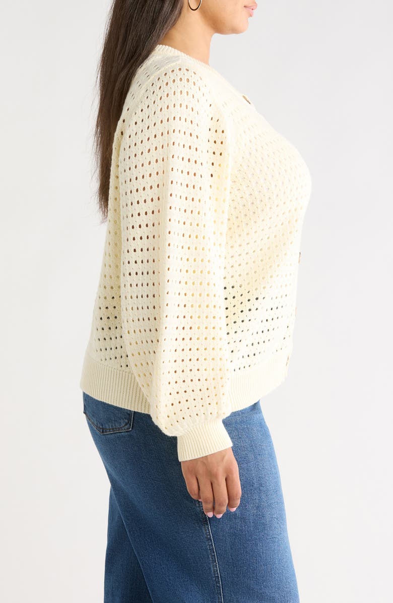SUGARLIPS Deffy Cotton Cardigan, Alternate, color, Cream