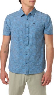 O'Neill UPF Slub Standard Short Sleeve Performance Button-Up Shirt