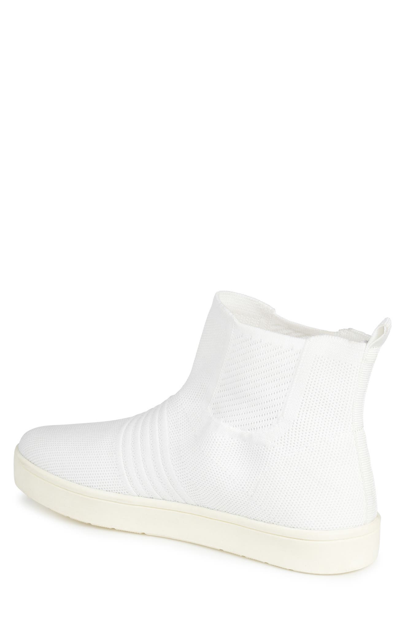 Journee Collection Journee Kody High Top Knit Slip-On Sneaker, Alternate, color, White