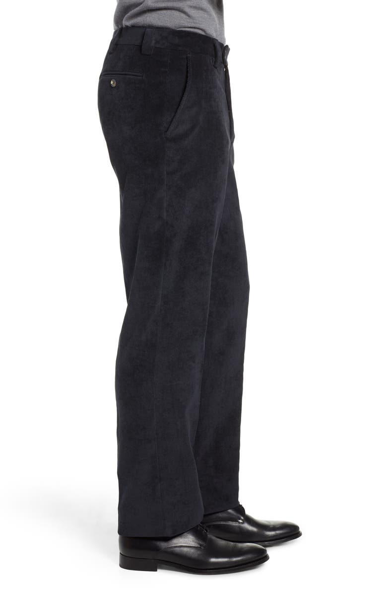 Berle Classic Fit Flat Front Corduroy Trousers, Alternate, color,