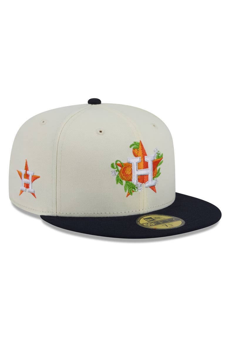 Men's New Era White/Navy Houston Astros Blossom 59FIFTY Fitted Hat, Main, color, White