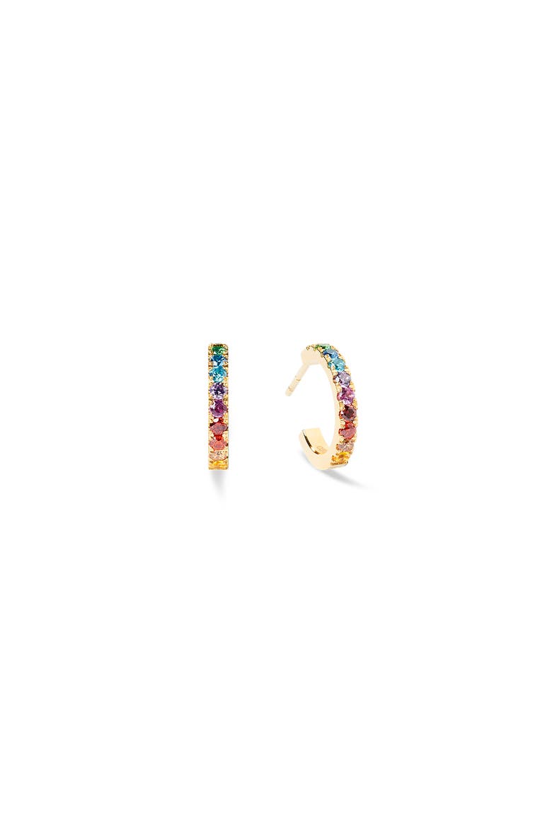 Eternal Love Mini Gold Hoop Earrings, Main, color, Rainbow